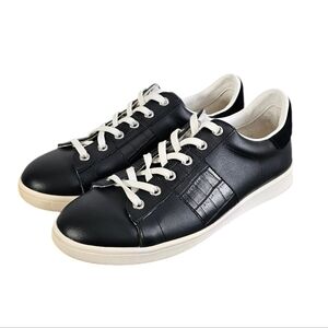 Sam Edelman Black Leather Marquette Sneakers Shoes Size 9